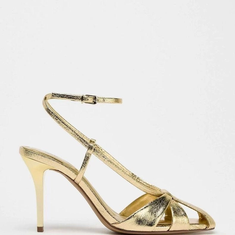 Aria Strappy Ankle-Strap Heeled Sandals