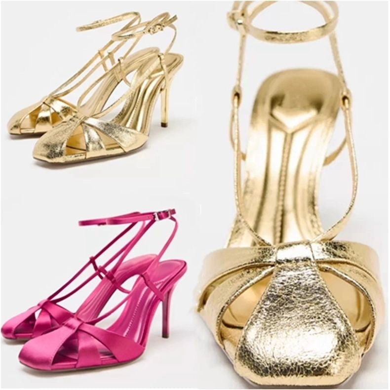 Aria Strappy Ankle-Strap Heeled Sandals