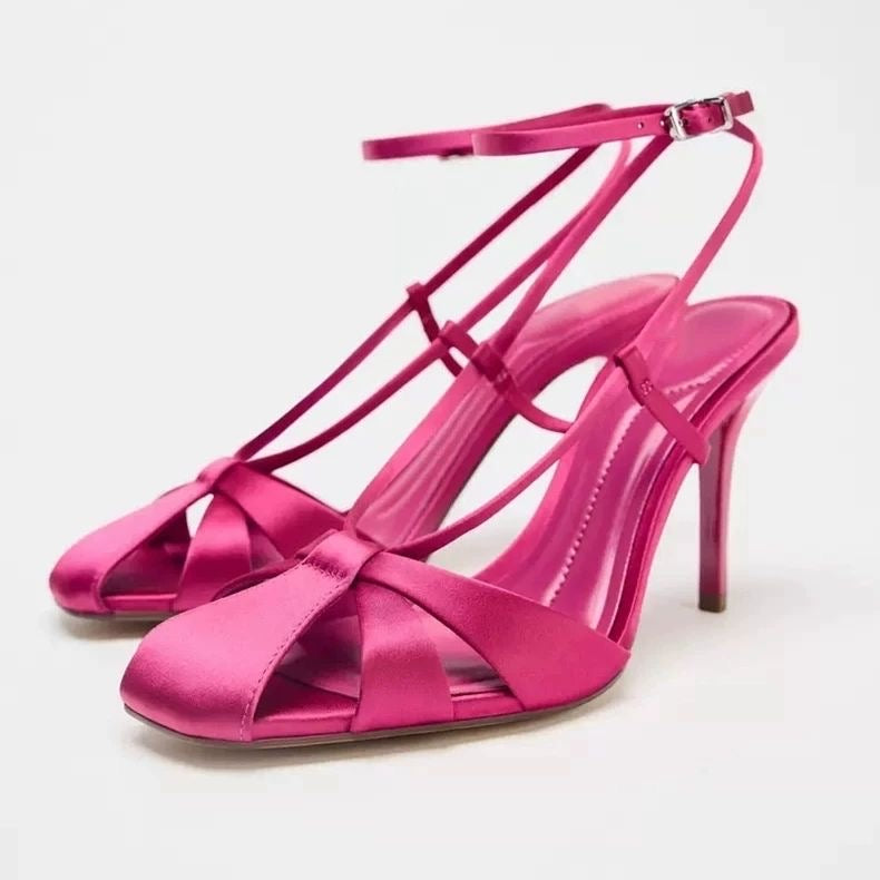 Aria Strappy Ankle-Strap Heeled Sandals