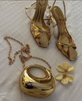Hot Pink & Gold Strappy High-Heel Sandals – 9 cm Heel, Sizes 35–42