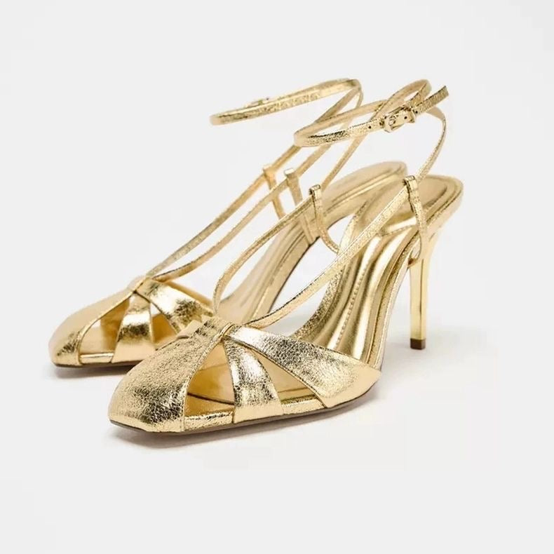Aria Strappy Ankle-Strap Heeled Sandals
