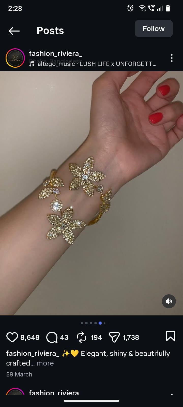 Gold Floral Crystal Bracelet – Multi‑Flower Sparkling Design, Adjustable Fit